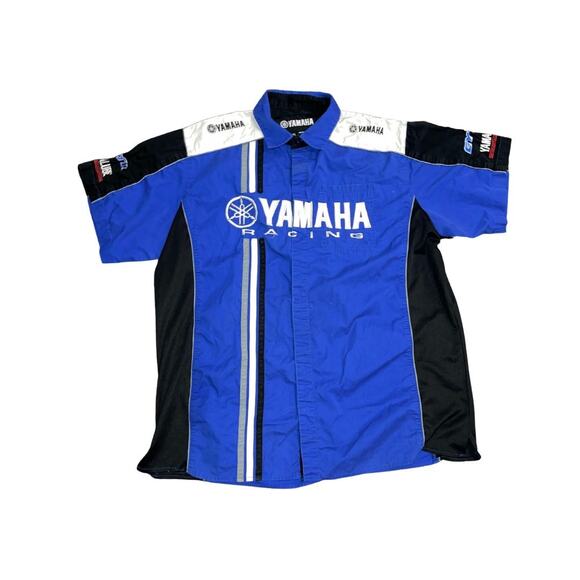 Vintage Yamaha Racing Button Shirt Mens Size XL Jersey Motorcycle Biker - Picture 1 of 4